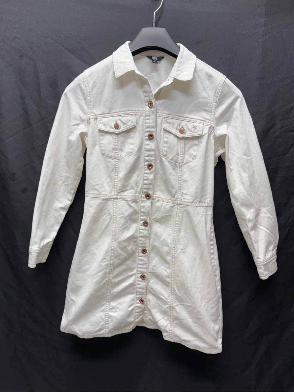 Frye Cream Button-Front Mini Dress